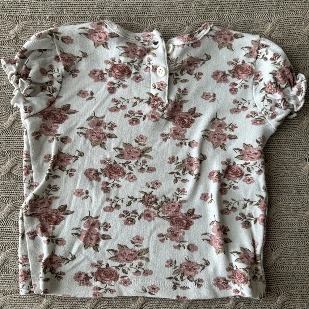 EUC Nicole Miller Baby Girl 3pc Quilted Jacket Set, Dusty Rose Bows, 24 Months
